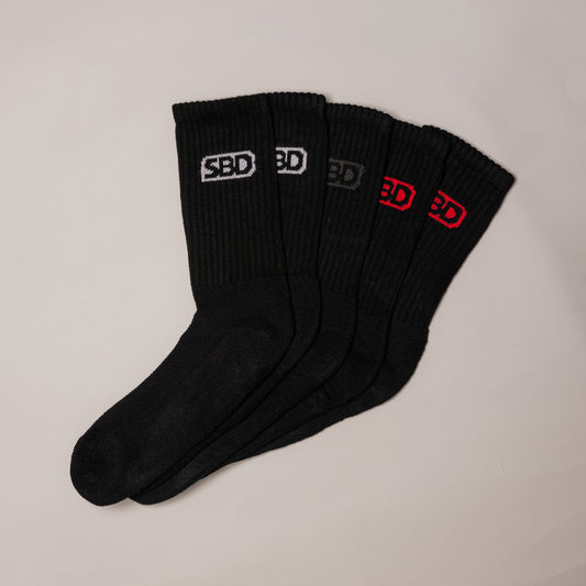 Crew Socks 5 Multipacks (Hitam)