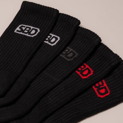 Crew Socks 5 Pack (Black)