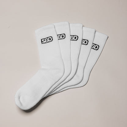 Crew Socks 5 Pack (White)