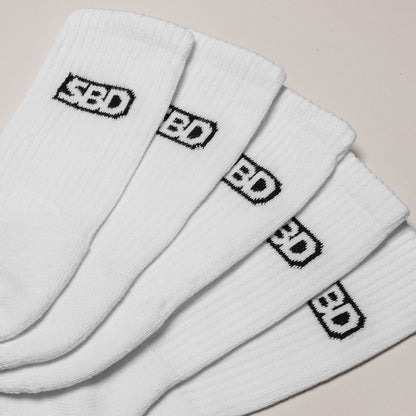 Crew Socks 5 Pack (White)